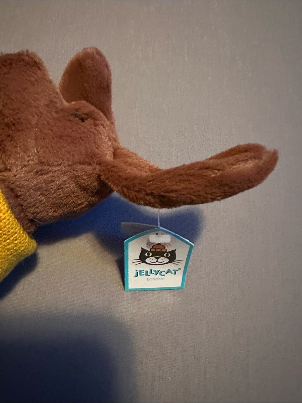 Jellycat Brown Dachshund Plush with Yellow Sweater - Picture 4 of 6